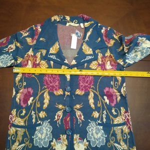 Victorian Floral Tapestry, Long Sweater Fairy Glen Soft Surroundings, NWT Size S